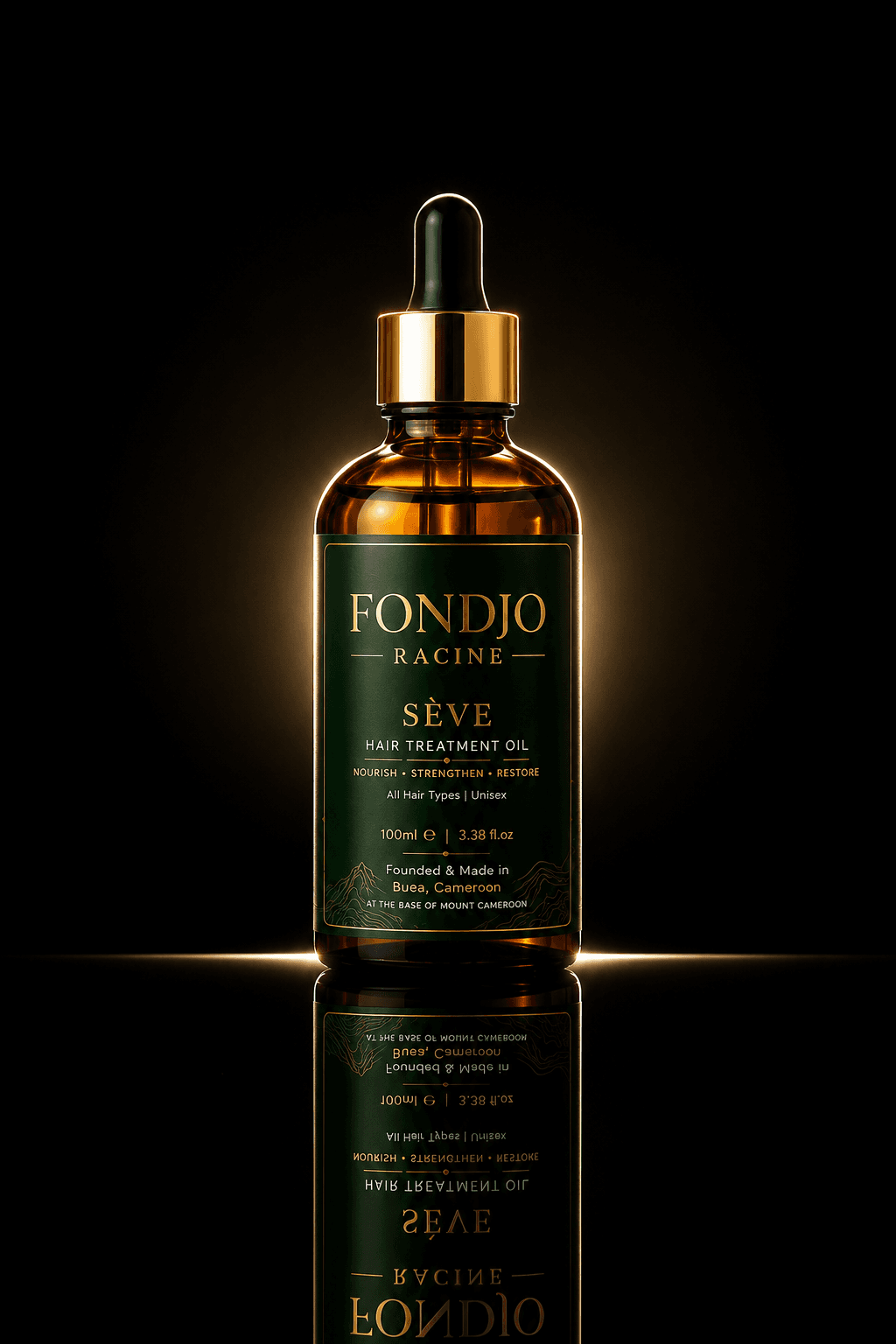 FONDJO RACINE SÈVE botanical hair treatment oil bottle