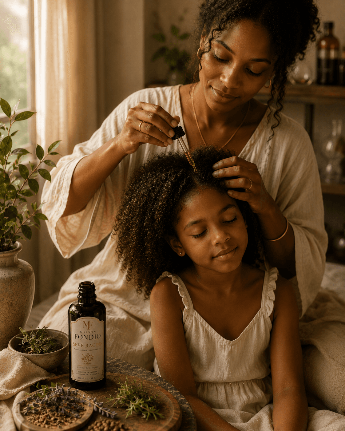 A mother and child — the family care that guides Maison Fondjo